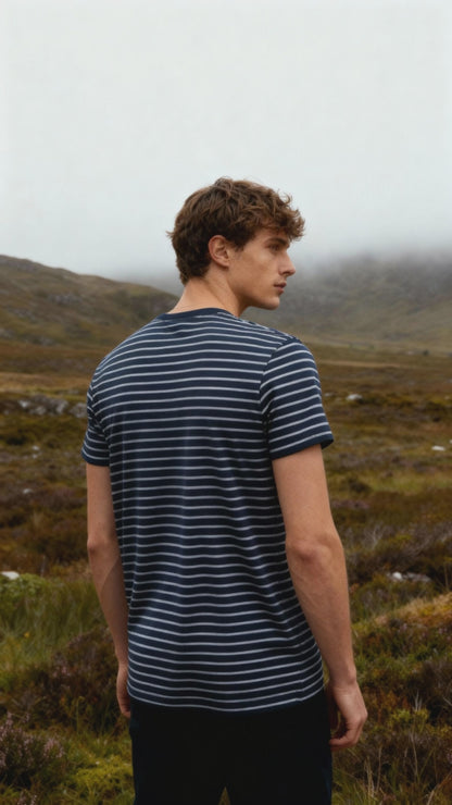 Summit Stripe Tee - Blue